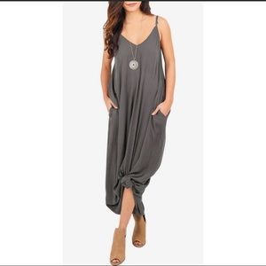 New! Gray Maxi Dress with Pockets!